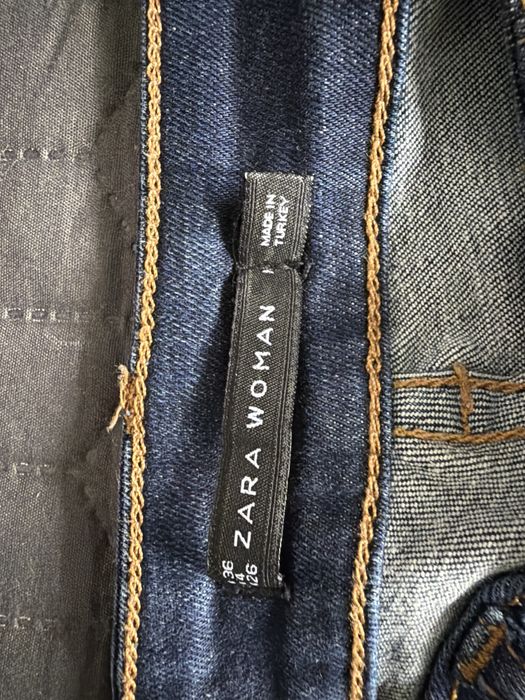 jeansy spodnie damskie 36 Zara denim granat
