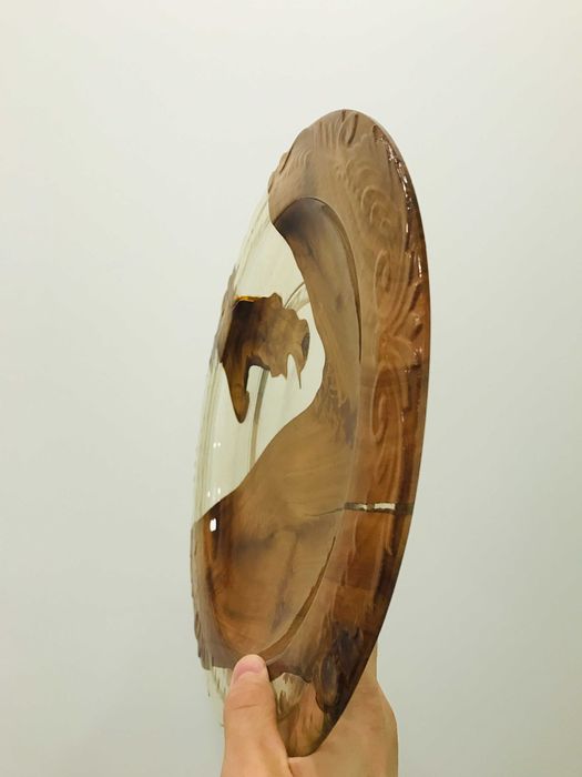 Handmade Поднос/Тарелка в винтажнем стиле, дерево и эпоксидная смола