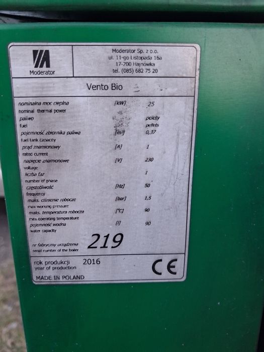 Piec kopciuch/pellet 25KW części