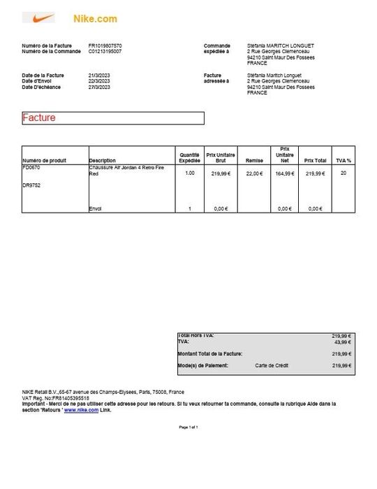 Nike jordan 4 fire red novoss