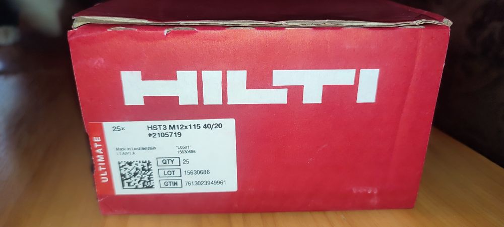 Анкерний болт Fischer FAZ II Plus, Hilti HST3, кріплення