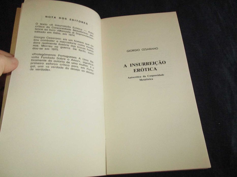 Livro A Insurreição Erótica Giorgio Cesarano
