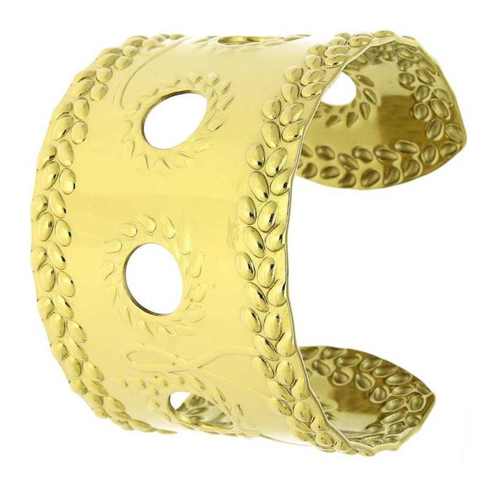 89471 Bransoletka złota stal chirurgiczna bangle sztywna elegancka