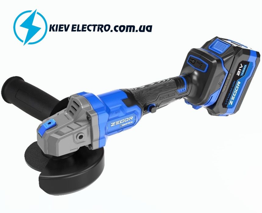 Болгарка Zegor AGAX-21BL KickBack Control (2 акум по 4амп кейс ЗУ)