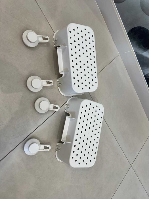 Cestos com ventosa TISKEN branco