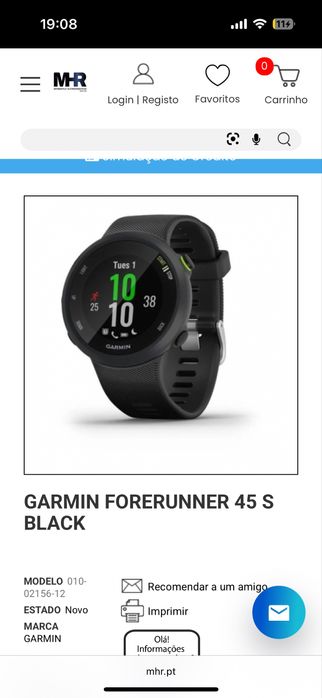 Garmin smartwatch Forerunner 45 black
