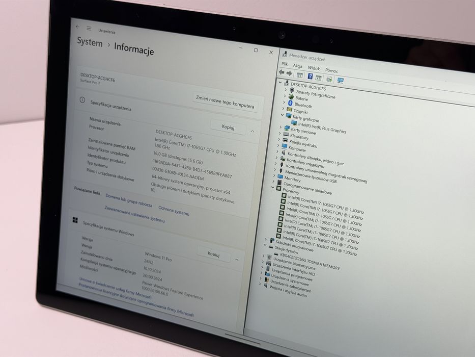 Microsoft Surface Pro 7 (1866) - i7/16GB/256GB - faktura VAT 23%