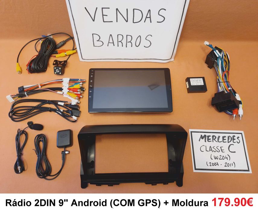 Rádio 2DIN 9" • Mercedes Classe C (W204) • Android C200 C220 [4+64GB]