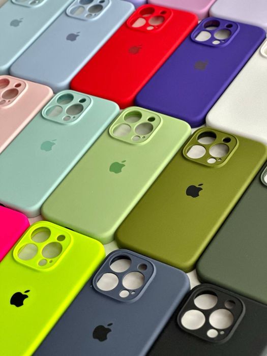 Чехол iphone 15 pro max та інші Silicone Case | Закрита камера Айфон