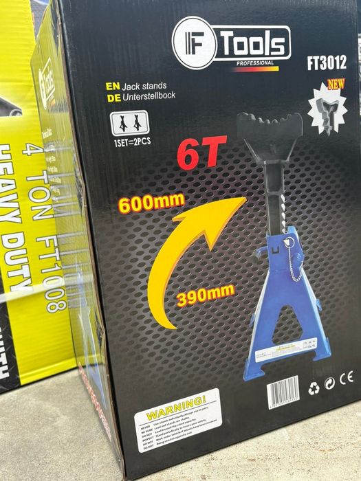 Macaco hidráulico 4TON baixo perfil + perguiças de 3T ou de 6T