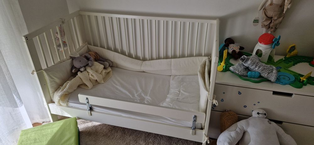 Berço branco Ikea Gulliver 60x120 com colchão