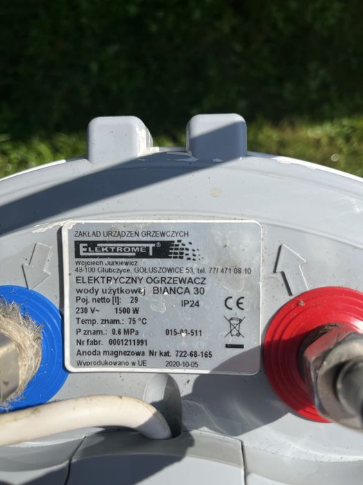Bojler elektryczny Elektromet BiancA 30, 29 l, 1500 W