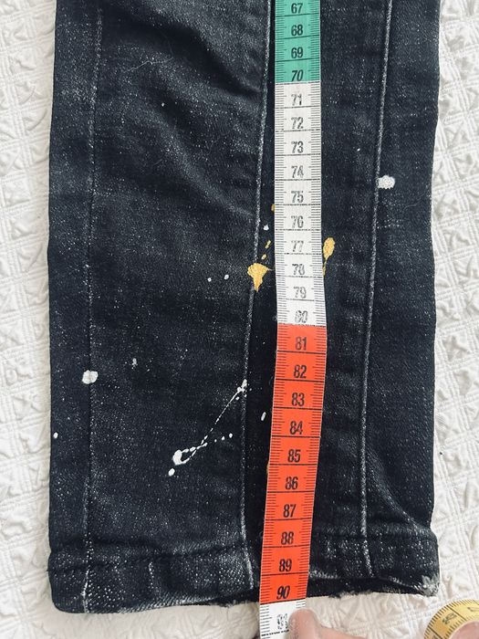 Spodnie Dsquared2 czarne nakrapiane super stretch
