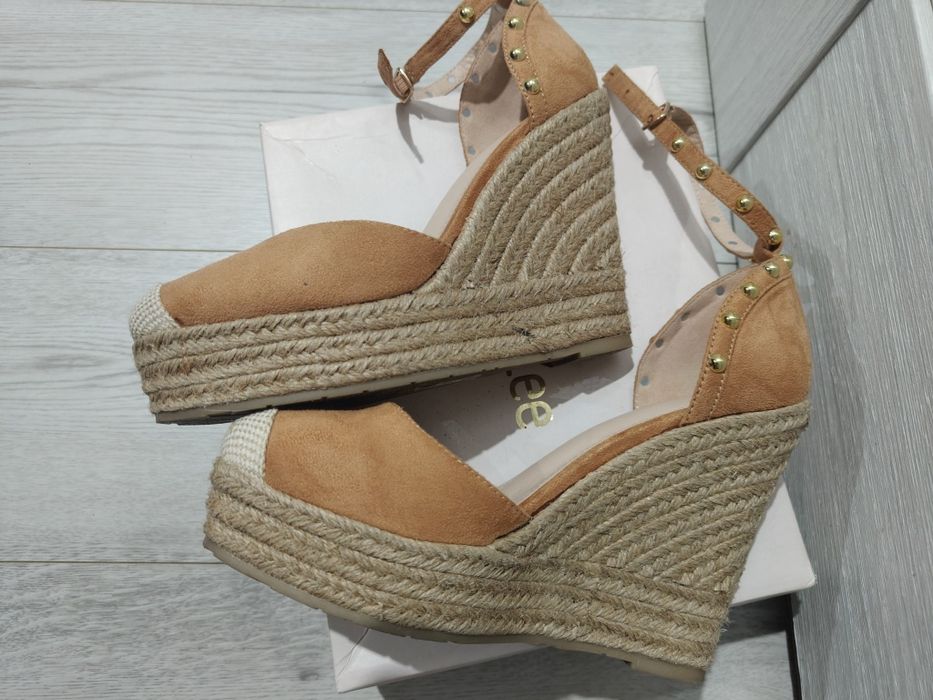 Koturny espadryle sandały damskie DeeZee 39 camel