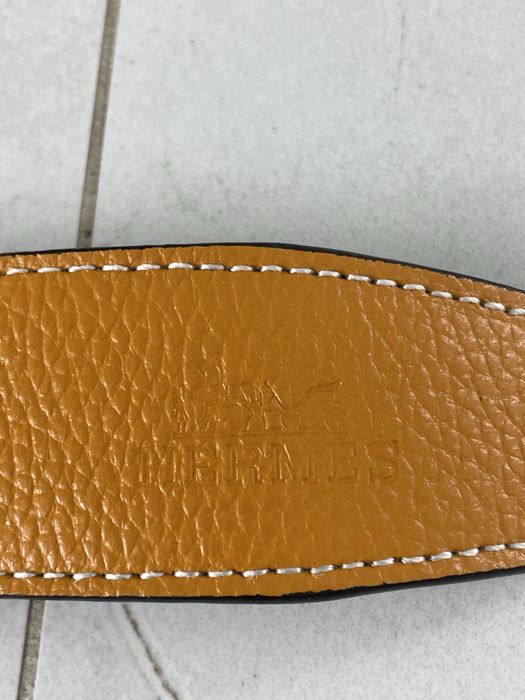 Skórzany pasek dwustronny klamra H  modny