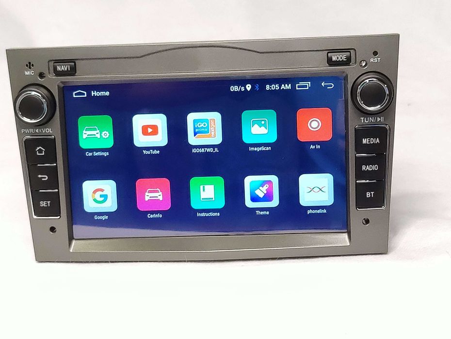 Rádio Android 2DIN para OPEL – 2GB de RAM com Wifi e GPS - Cinza