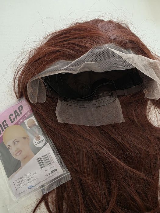 Peruca Ruiva - Cabelo longo de aspeto natural