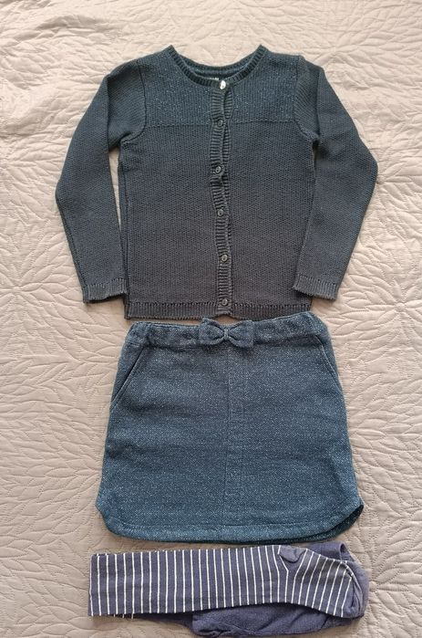 Strój galowy 110 spódnica sweter na dziewczynkę