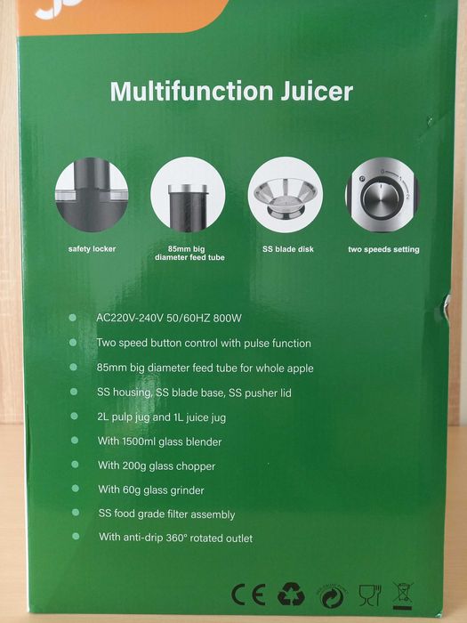 NOWA Sokowirówka do owoców warzyw rozdrabniacz młynek blender 4w1