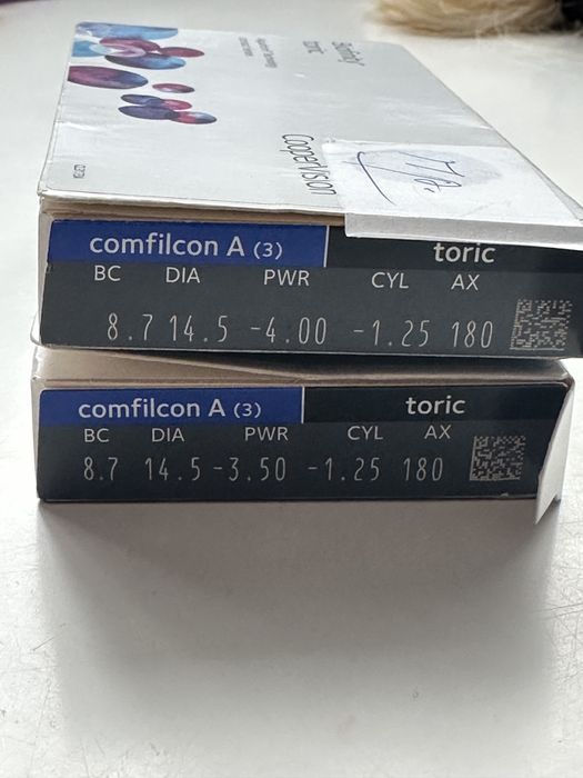 CooperVision Biofinity Toric - 3,50 (торичні лінзи -180, CYL - 1,25)