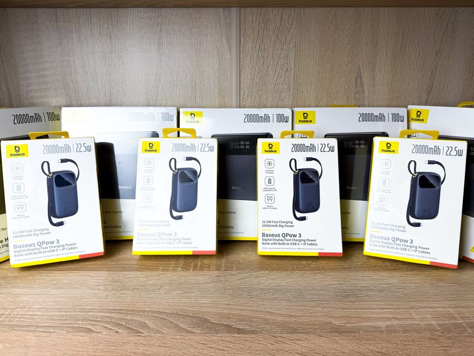 Нові Павербанки Baseus Blade H1 20 000mAh 100W / Baseus QPow 3 22.5W