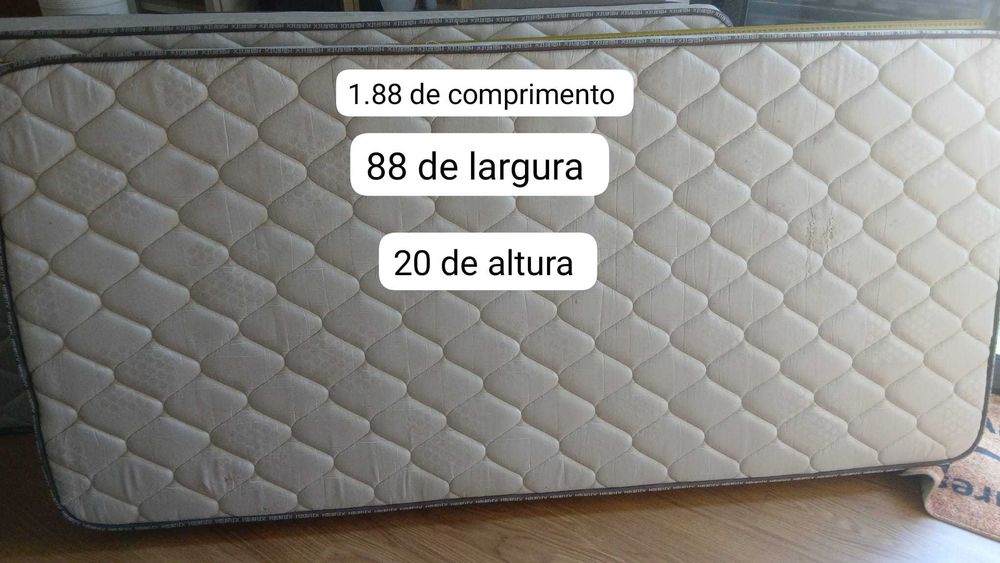 1 Camas Solteiro Sommier com arrumação + colchão