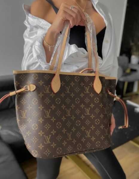 Сумка луи витон женская черная монограм большая , велика сумка шопер