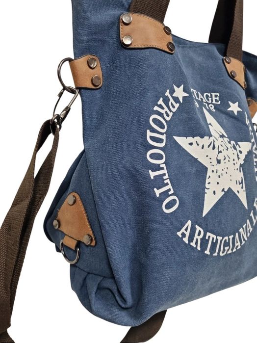 Niebieska torebka shopper
