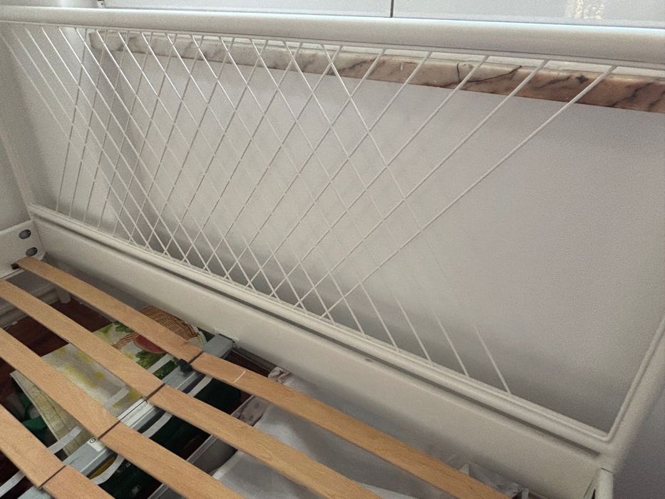 Estrutura Cama Nesttun 160x200cm Branco + Estrado de Ripas