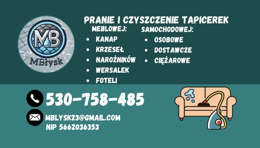 Pranie aut/ kanap/ krzeseł Ciechanów i okolice