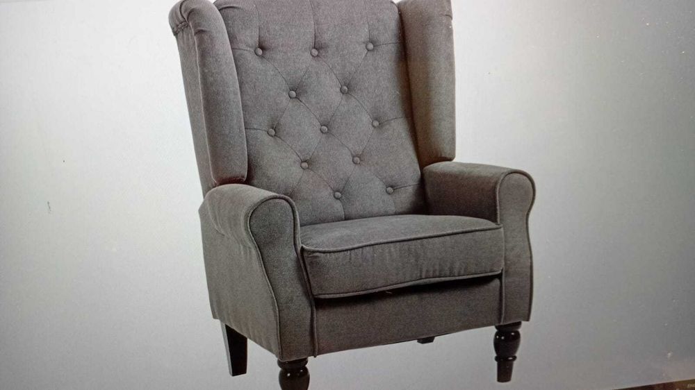 Poltrona Alcantara Bergère Cinza (Usada)