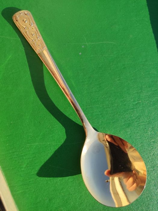 Сувенир ложка Exquisite Silver Plate  24 ct gold винтаж