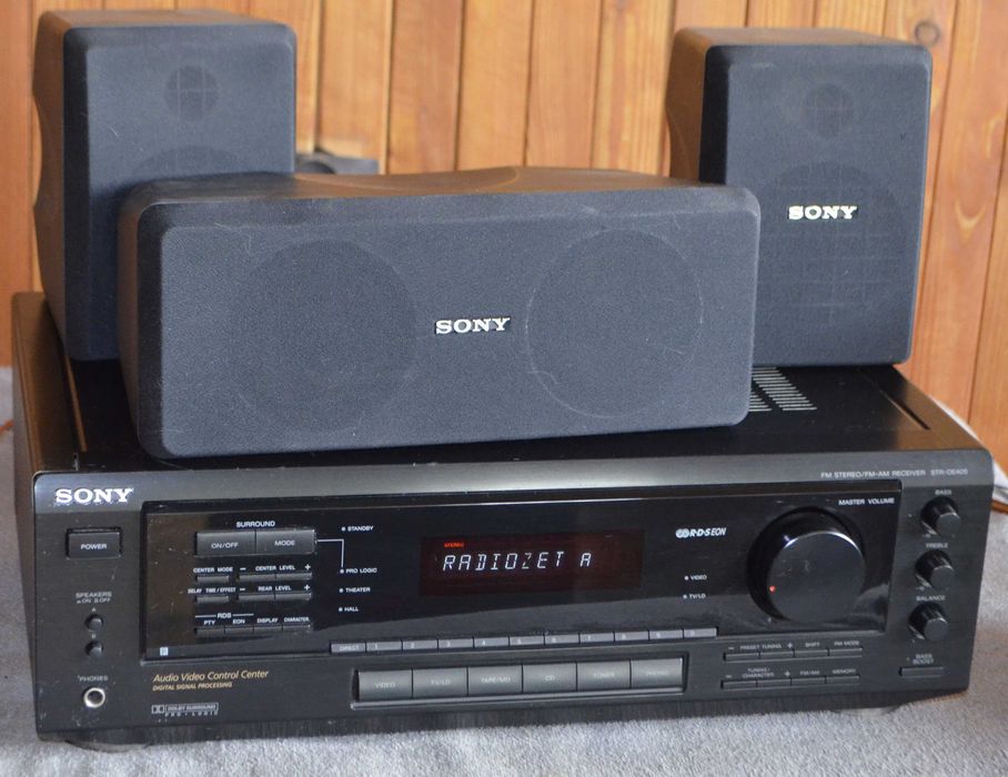 Amplituner Sony STR-DE 405 + Głośniki 2x SS-SR15, SS-CN15 Kino domowe
