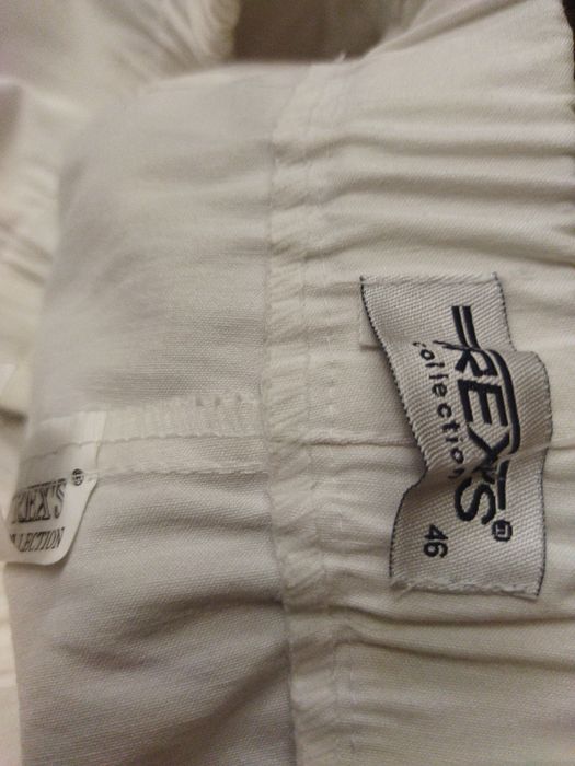 Женские летние брюки-карго белого цвета 46 размер