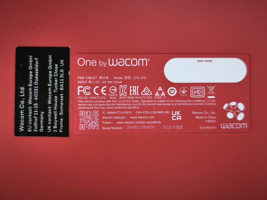 Mesa Digitalizadora One by Wacom CTL-472 | Como Nova | Completa