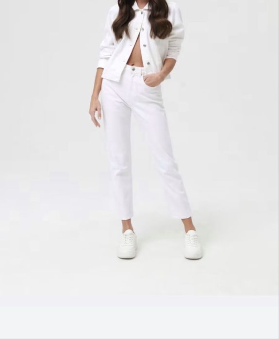 Джинси білі high waist mom