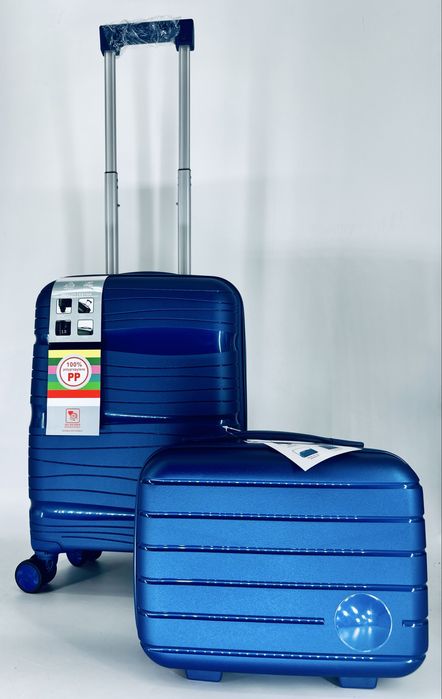 Zestaw, nowa walizka plus kuferek PP mała kabinowa niepękająca