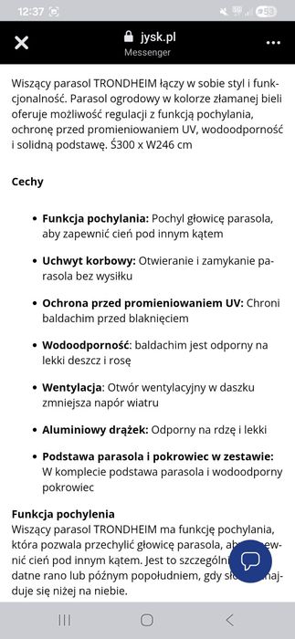 Parasol ogrodowy