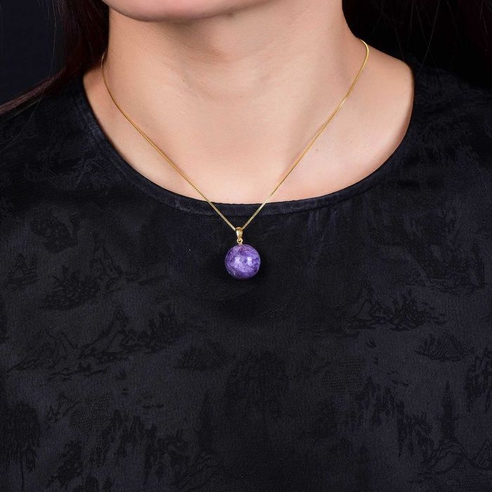 Certificado ALGT - Pingente de Charoite Natural