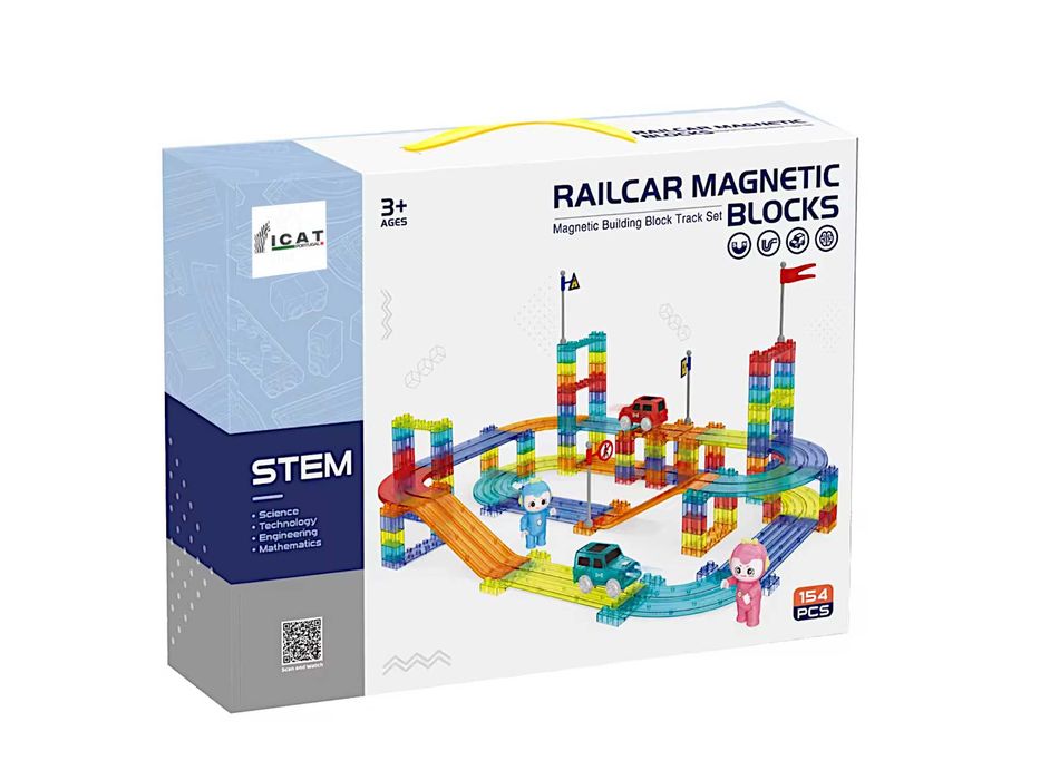 Brinquedos Magneticos conjunto 154 peças circuito de corrida (novo)