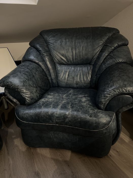 Sofás em Pele Azul Mármore