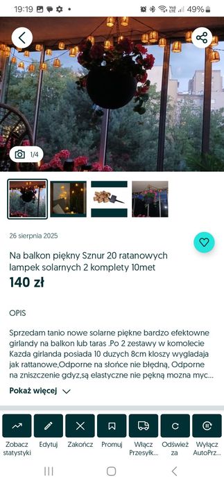 Okazja 2 ostatnie zestawy po 10 kloszy solarne ratanowe lampki