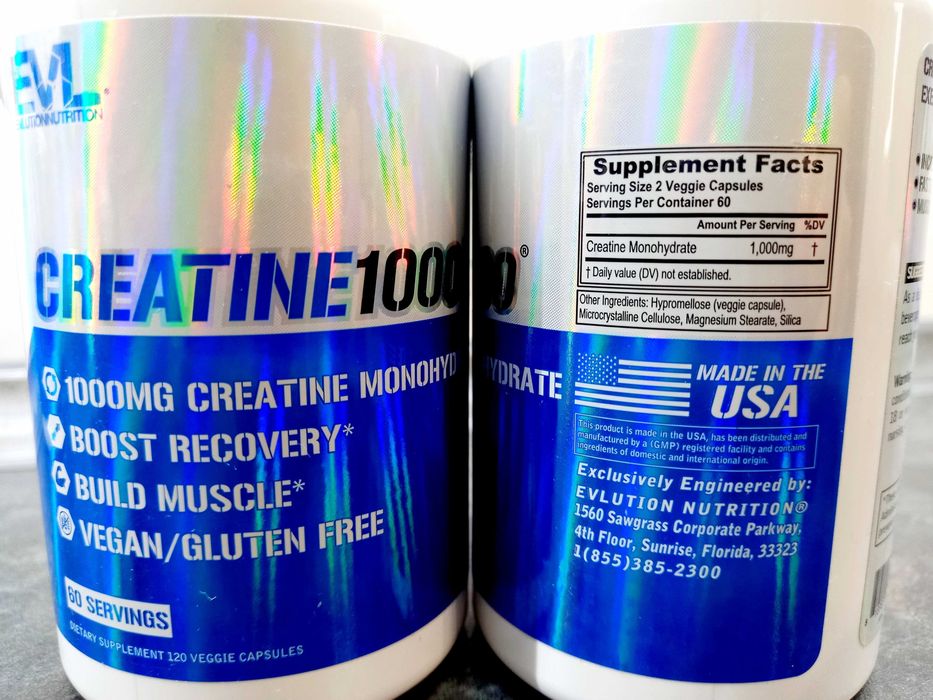 EVL Nutrition, Creatine 1000 (120 капс.), креатин моногидрат