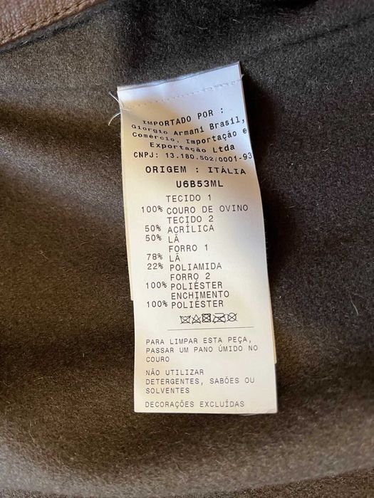 Casaco de Couro Masculino da Armani, original, made in Italy