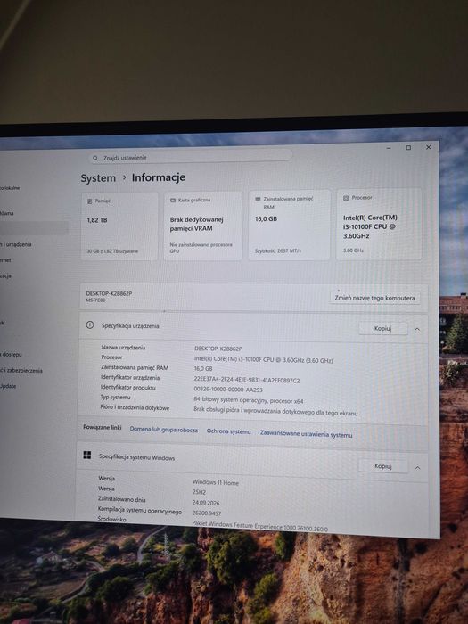 Komputer stacjonarny PC dysk m2 2TB