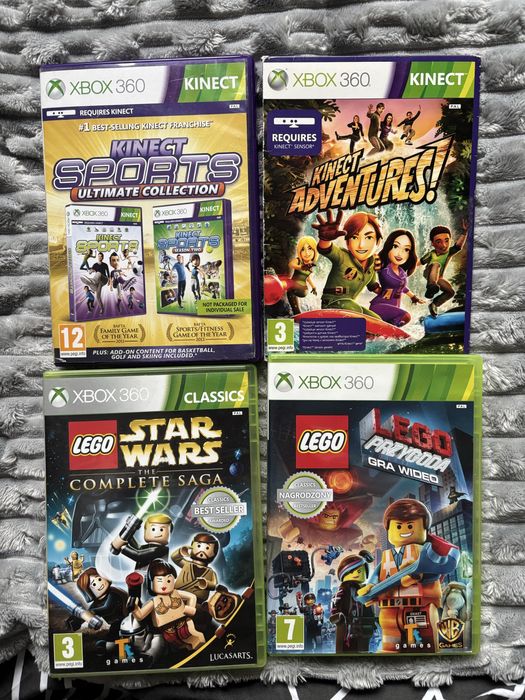 REZERWACJA Xbox360+kinect+2 pady+4 gry