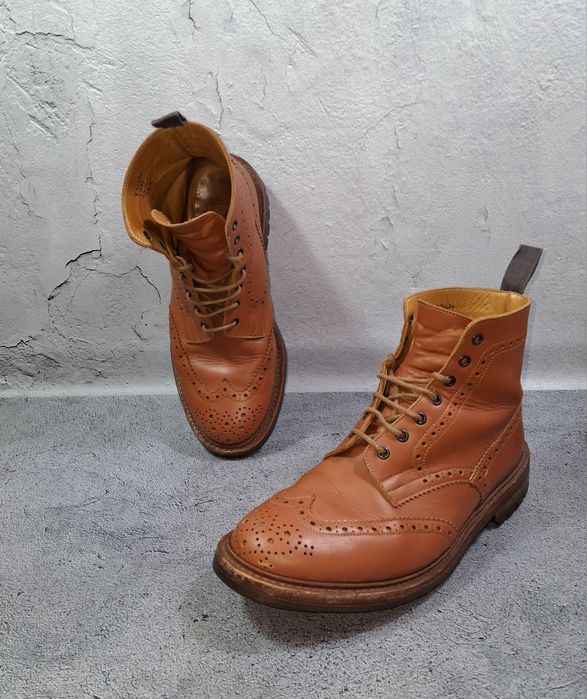 Броги Tricker's кожаные мужские английские ботинки с перфорацией