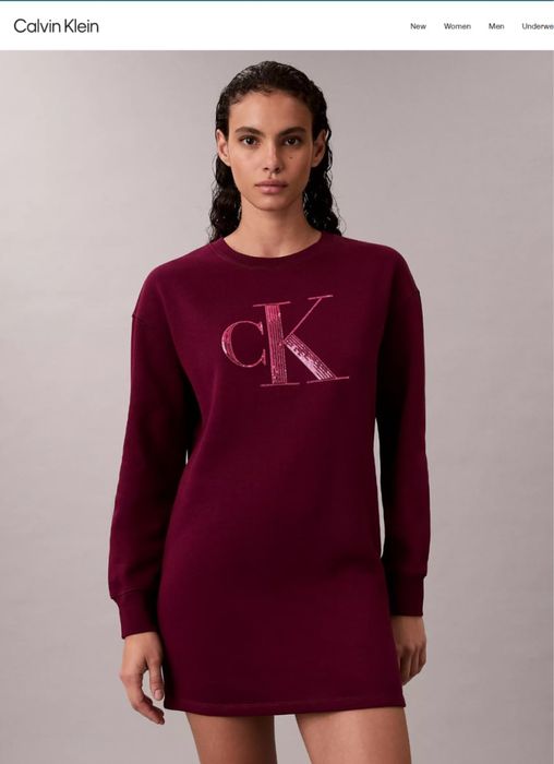 Жіноча сукня туніка calvin klein s с оригінал бордо
