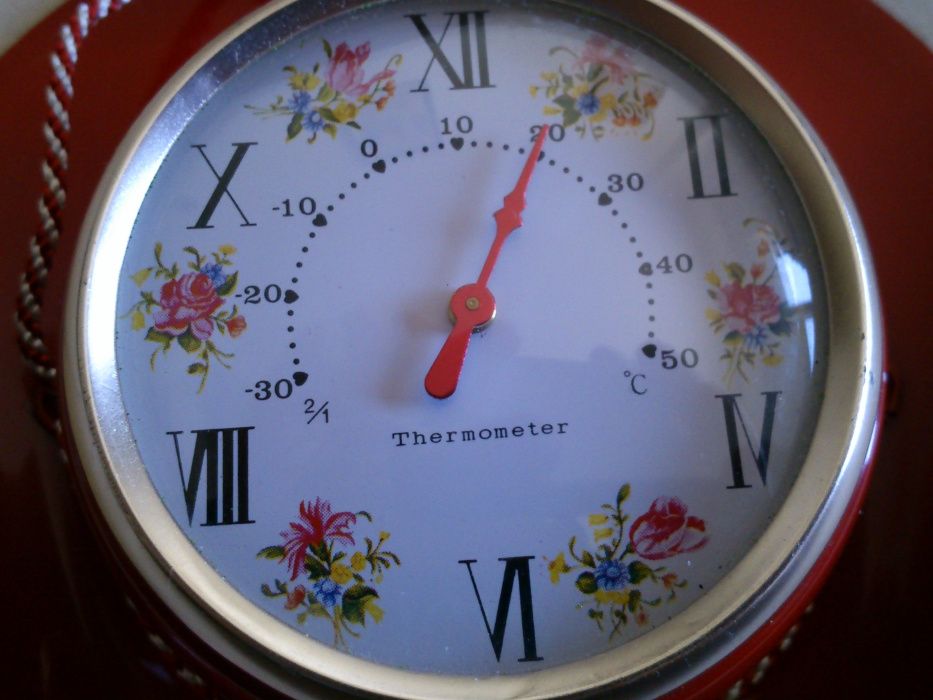 Termómetro embutido em chapeu, a funcionar dos anos 70, Made in Japan