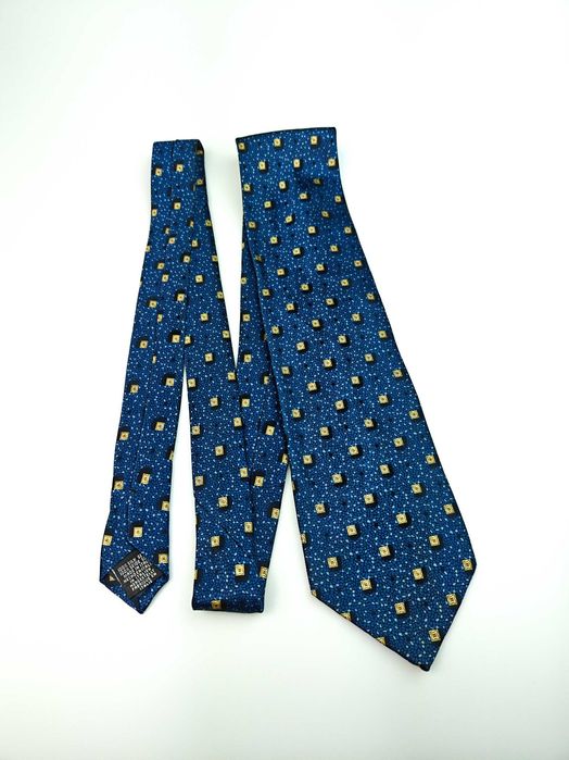 Tie Rack granatowy jedwabny krawat paz123